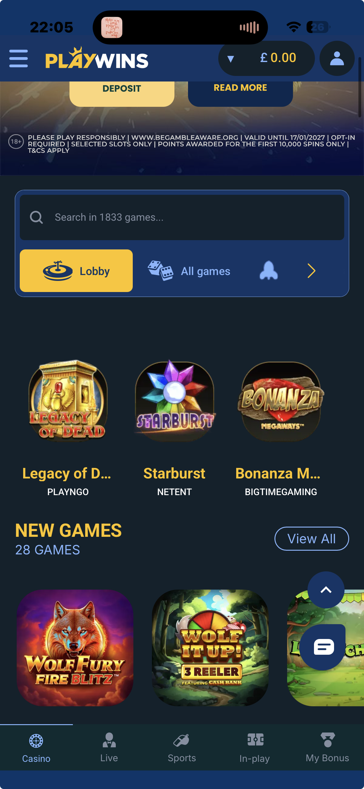 PlayWins App Casino