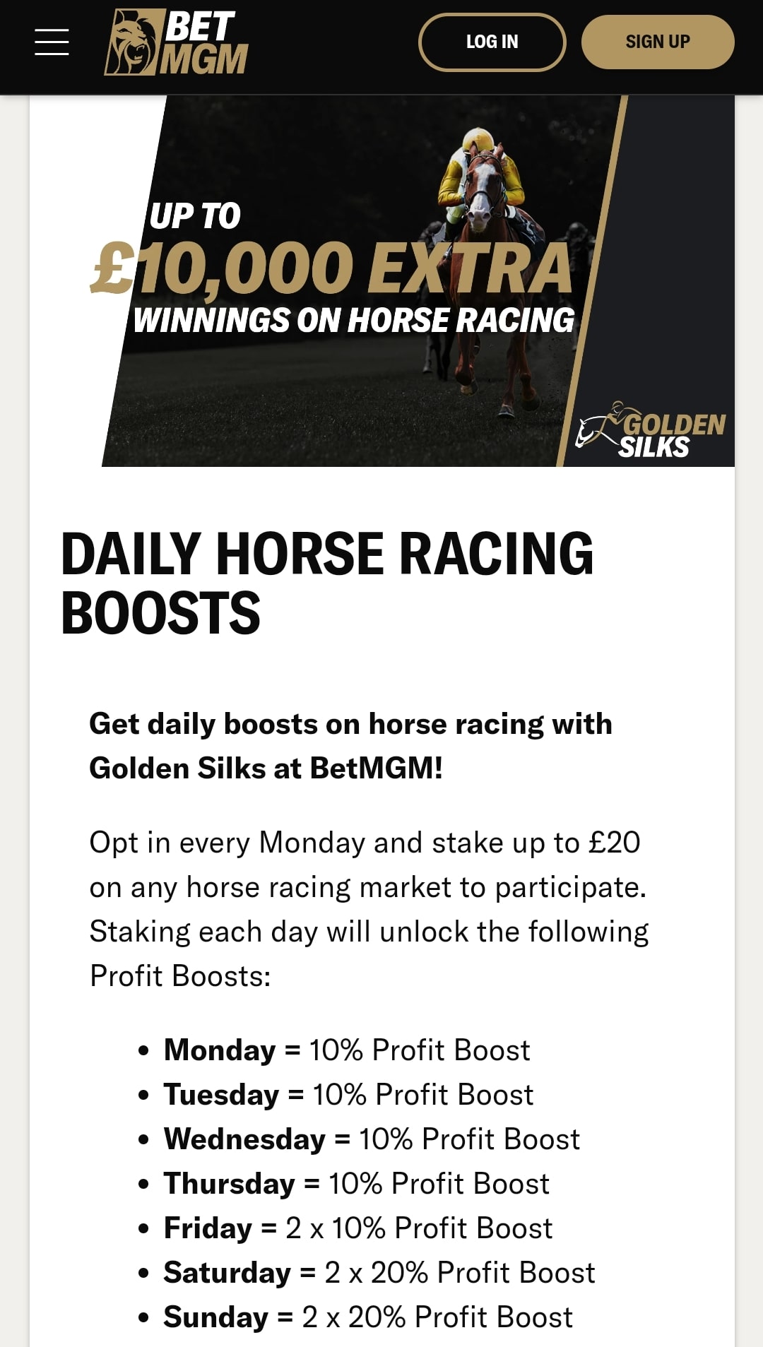 BetMGM Golden Silks