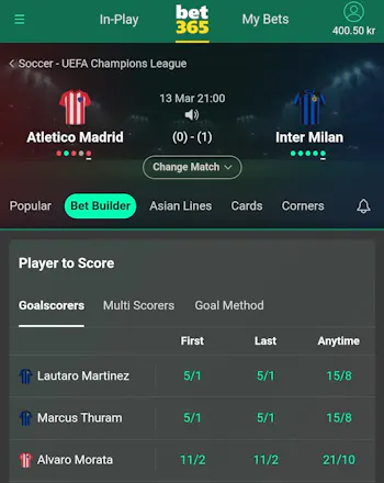 bet365 Bet Builder 1