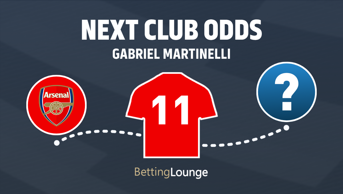 Gabriel Martinelli next club odds after Arsenal