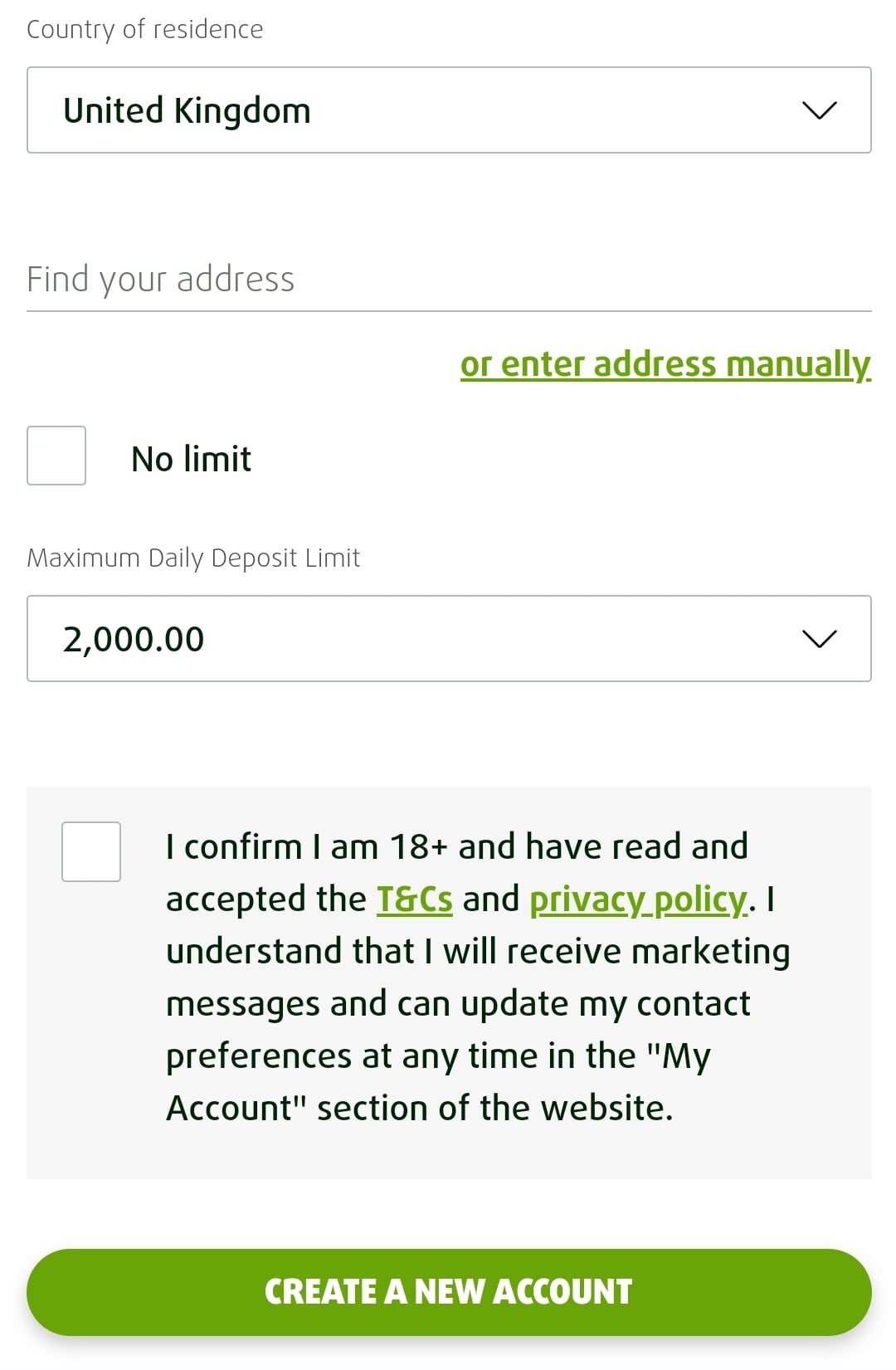 Lottoland sign-up process 2