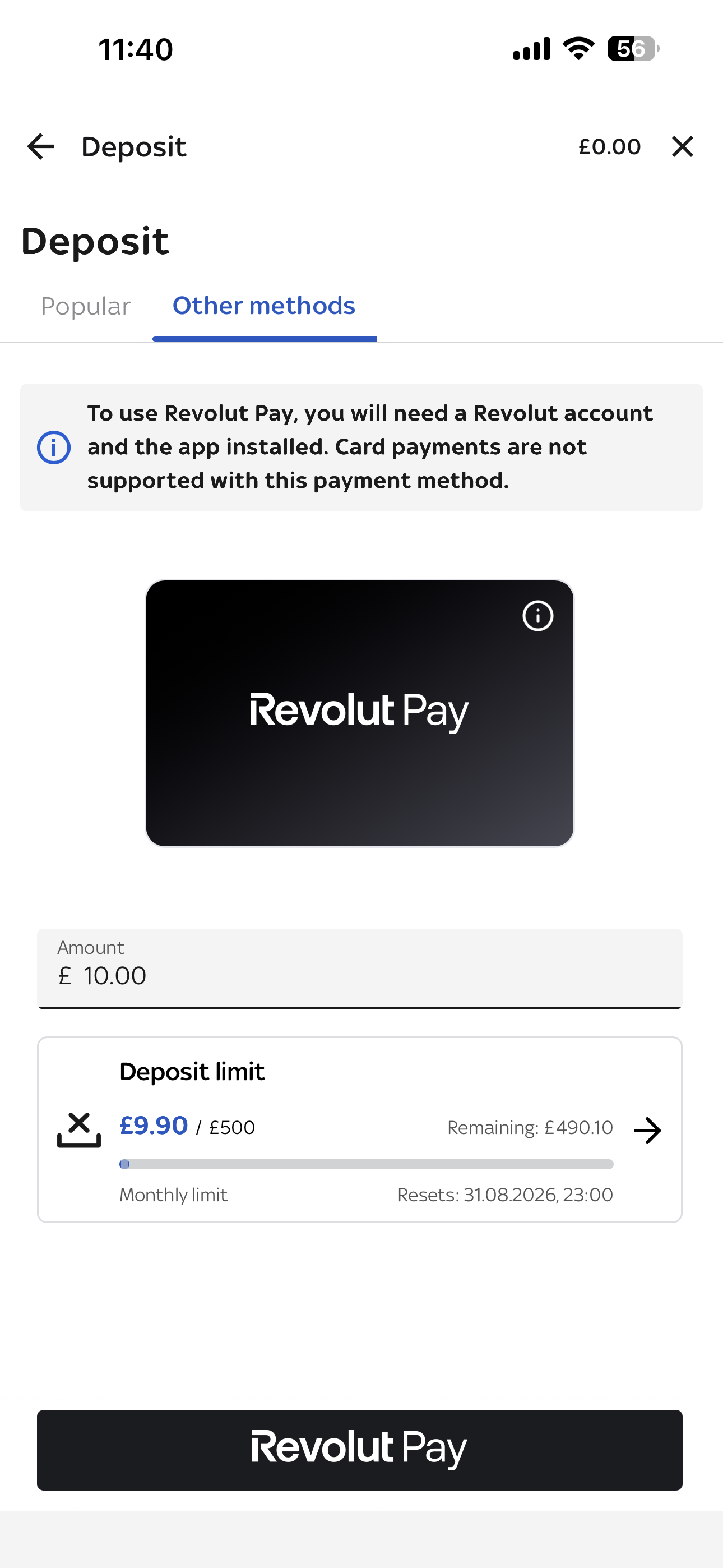 SkyBet Revolut Pay
