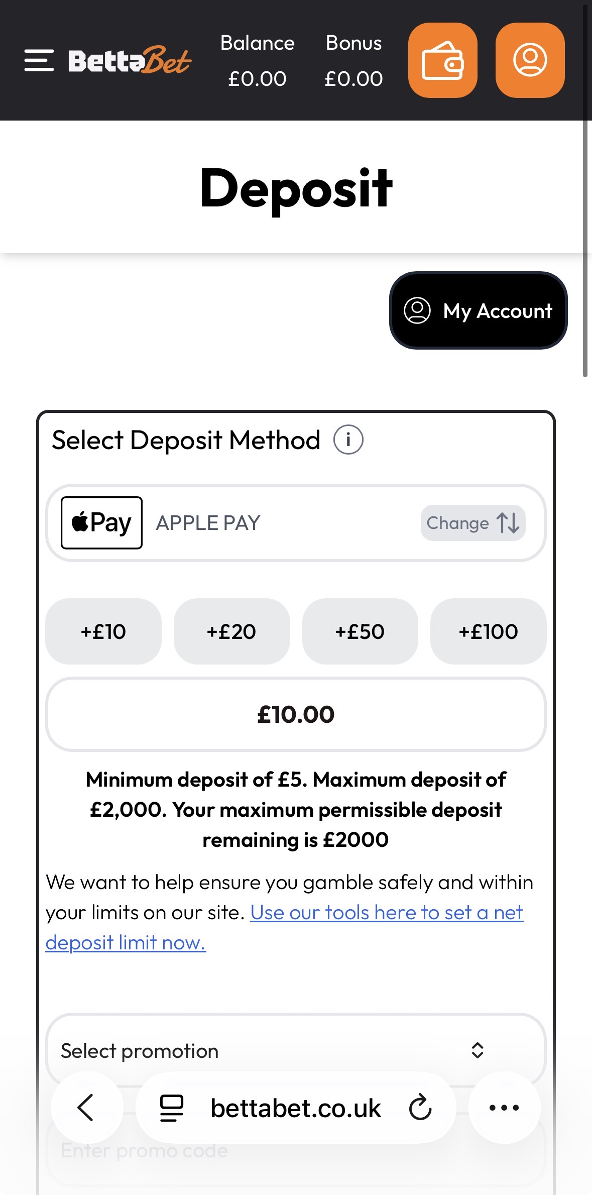 Betta Bet Deposit 3