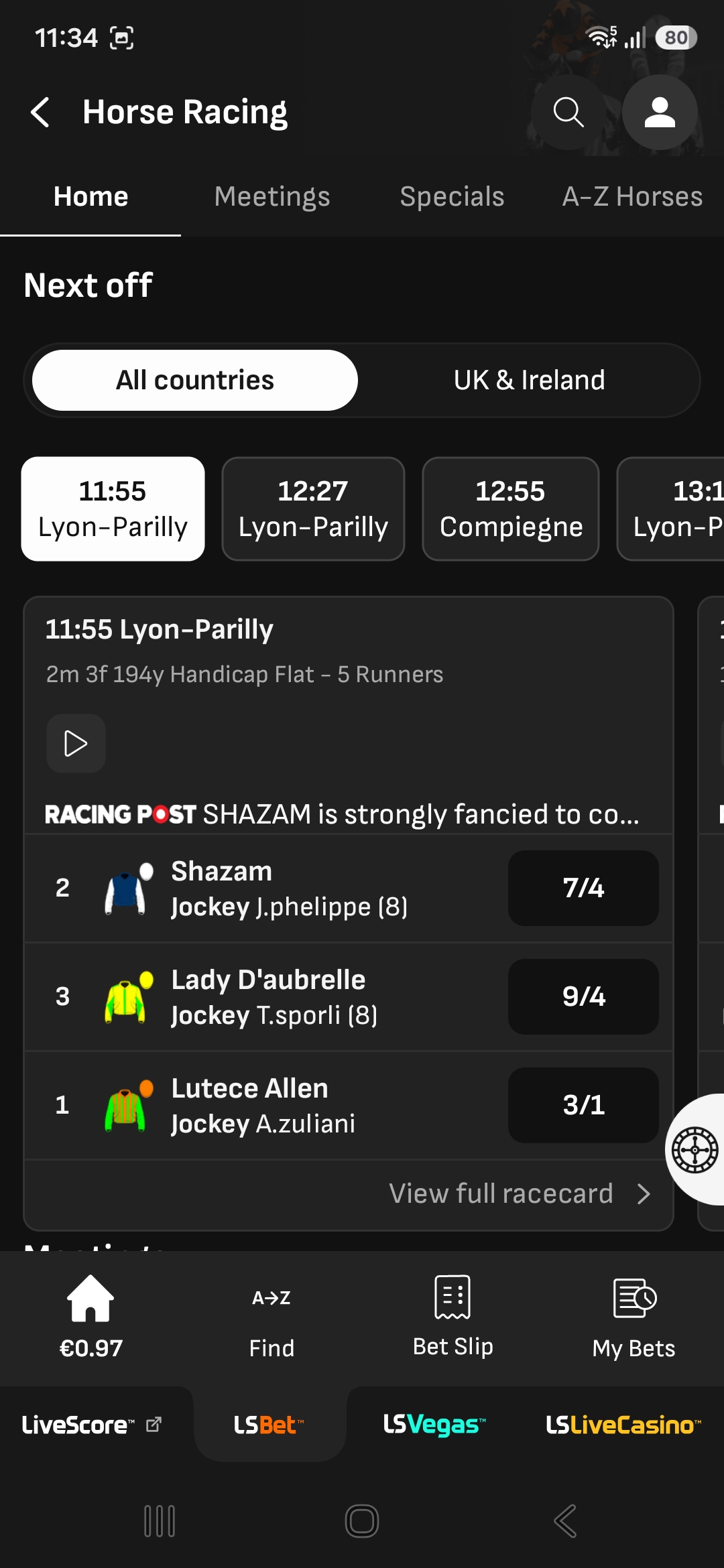 LiveScore Bet horse racing app ireland