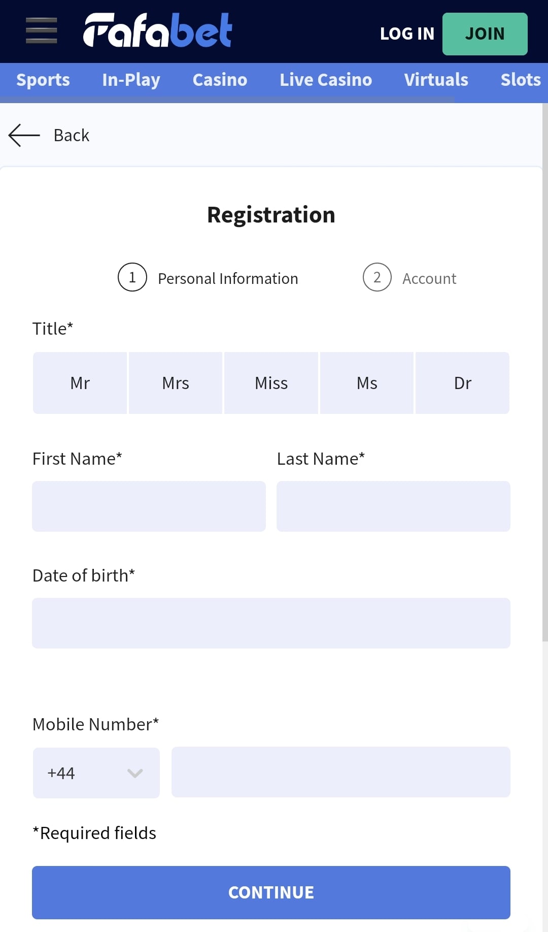 Fafabet Registration 1
