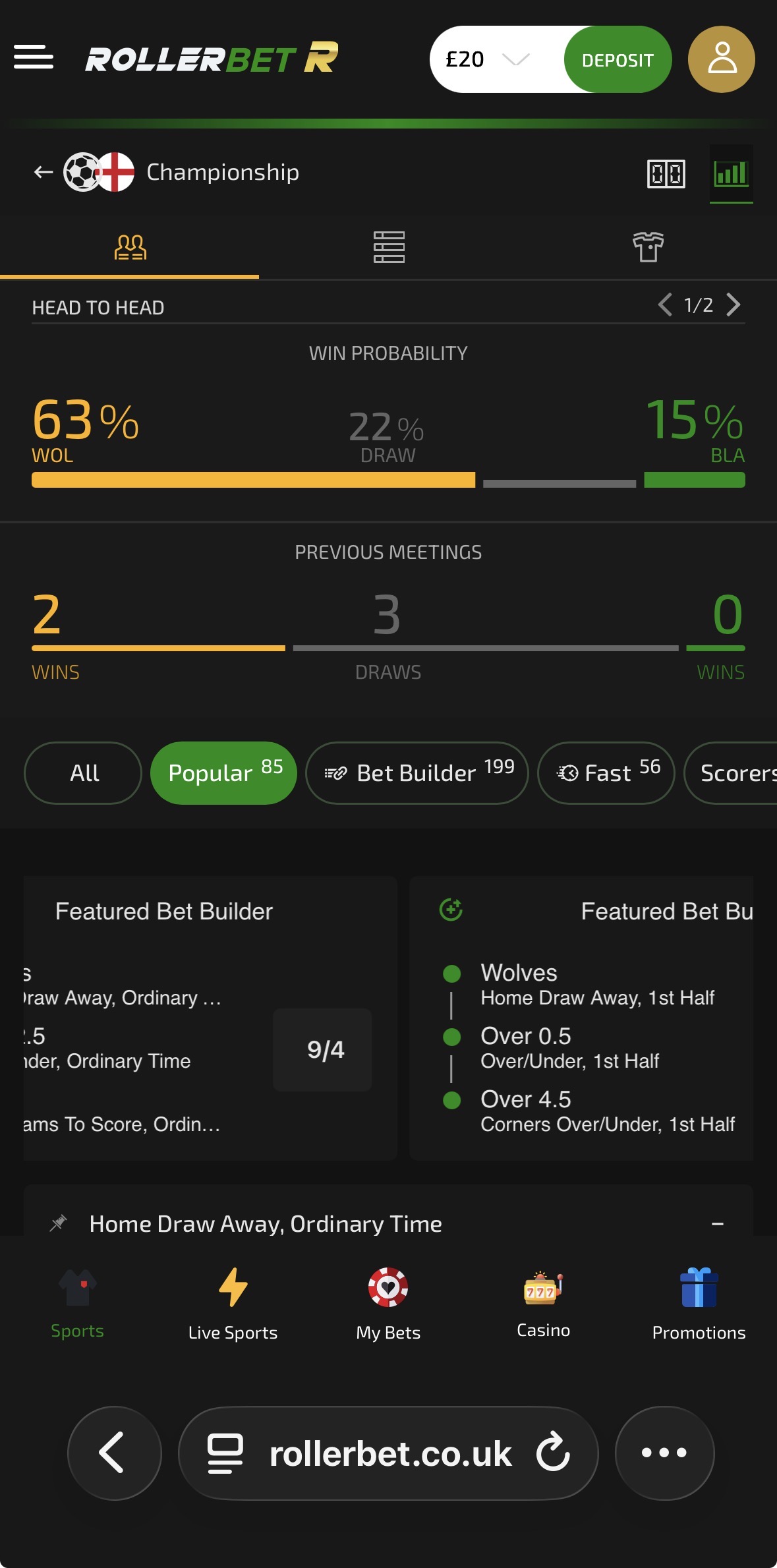 Rollerbet Sports 3