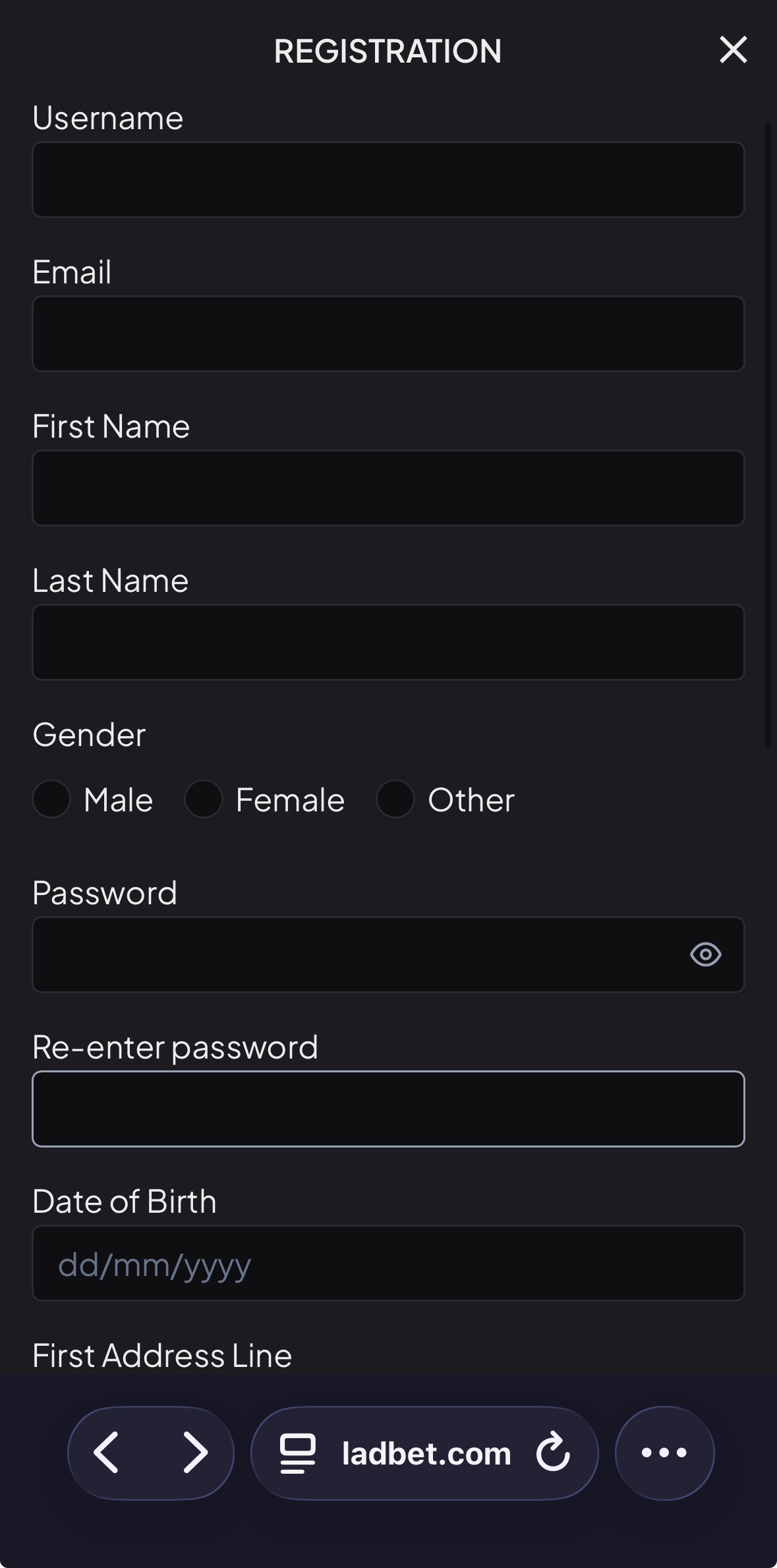 Lad Bet Registration 2