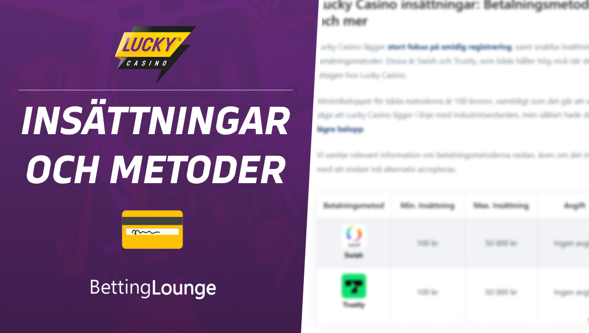 Lucky Casino insättningar