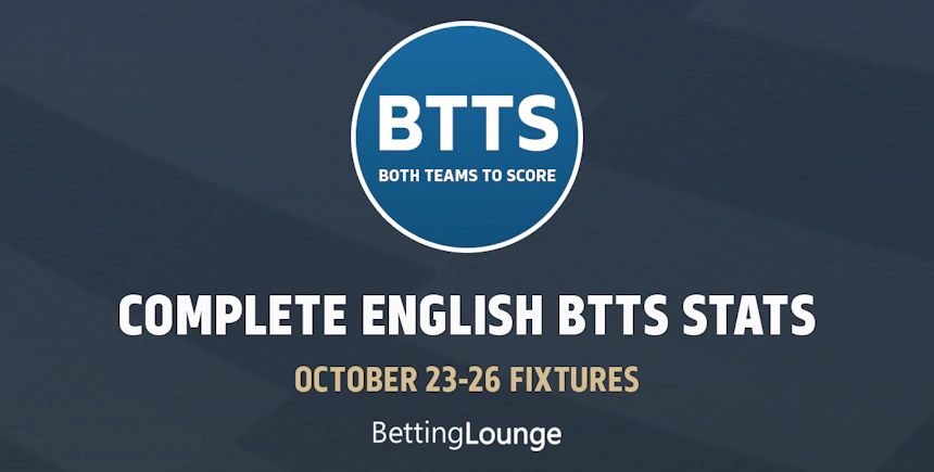 October 23-26: Premier League and EFL Complete BTTS Stats