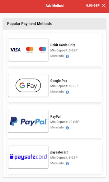 Ladbrokes app payment methods