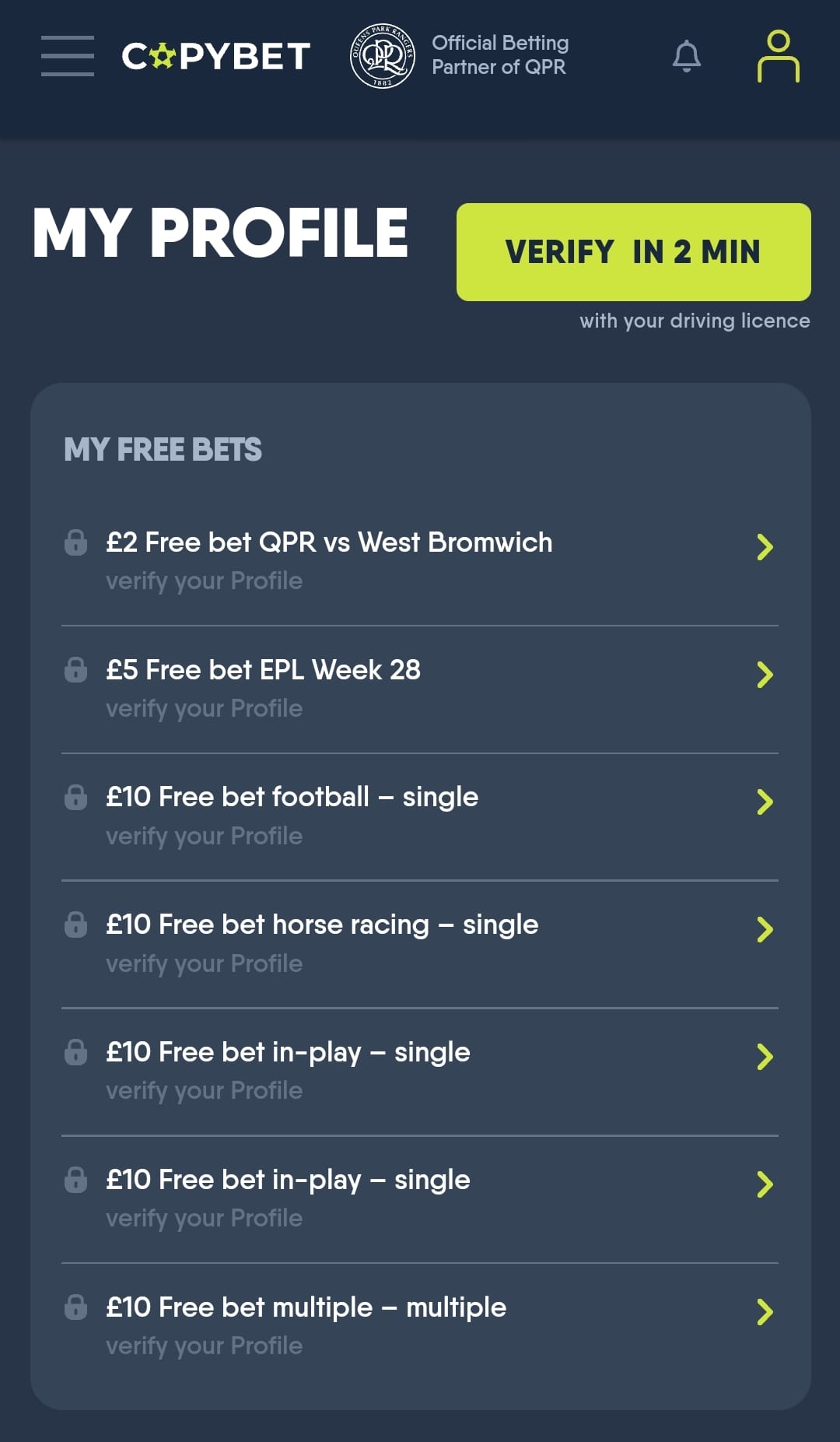 CopyBet Registration 2