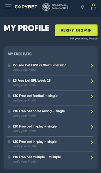 CopyBet Registration 2