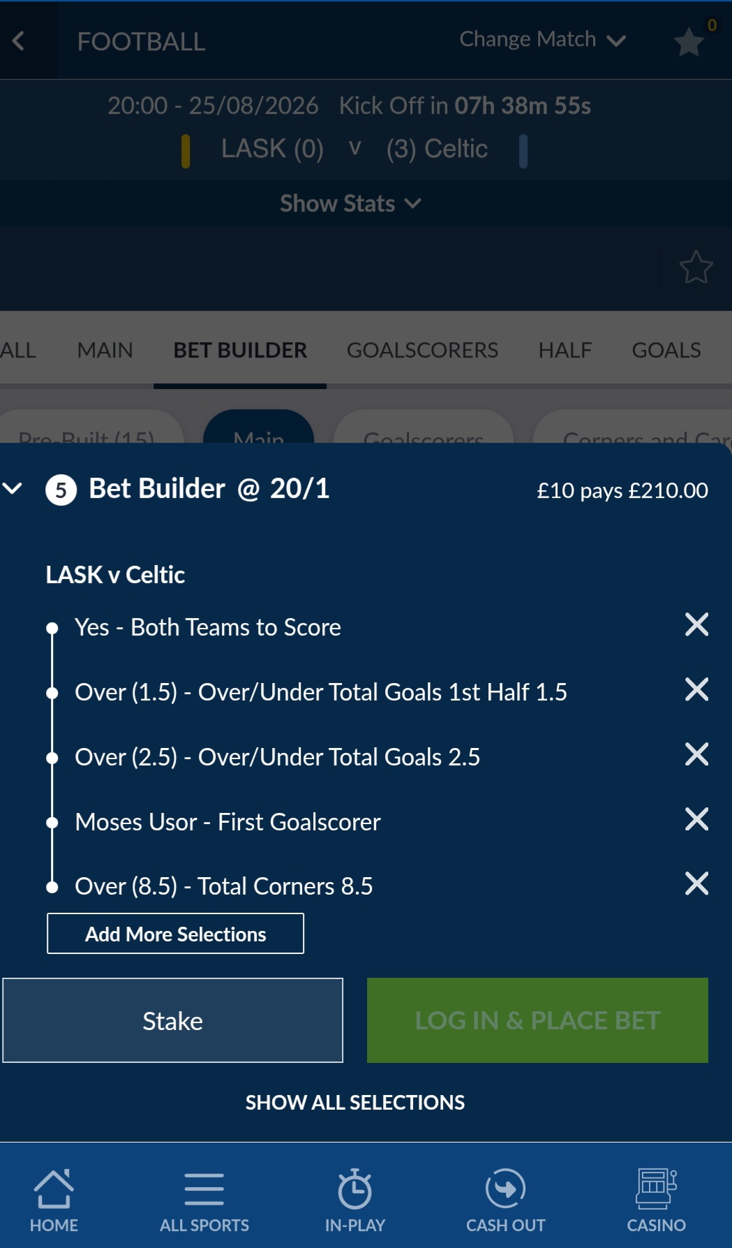Coral bet Builder 6-fold