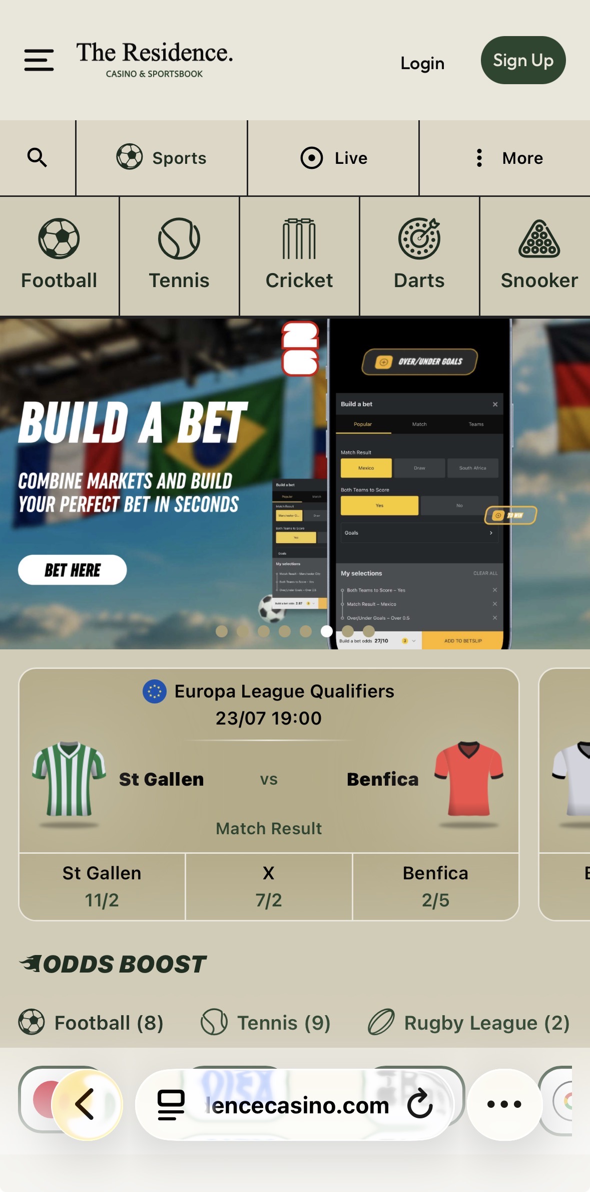 The Residence Casino & Sportsbook Sign Up 1