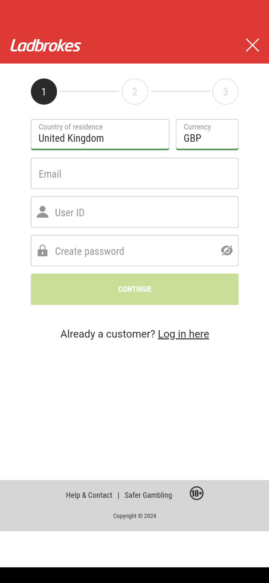 Ladbrokes Registration