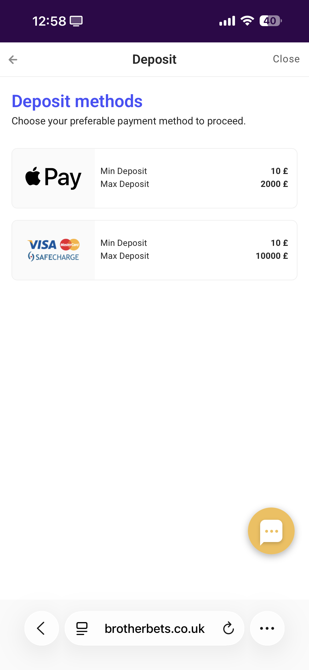 BrotherBets Deposit 1