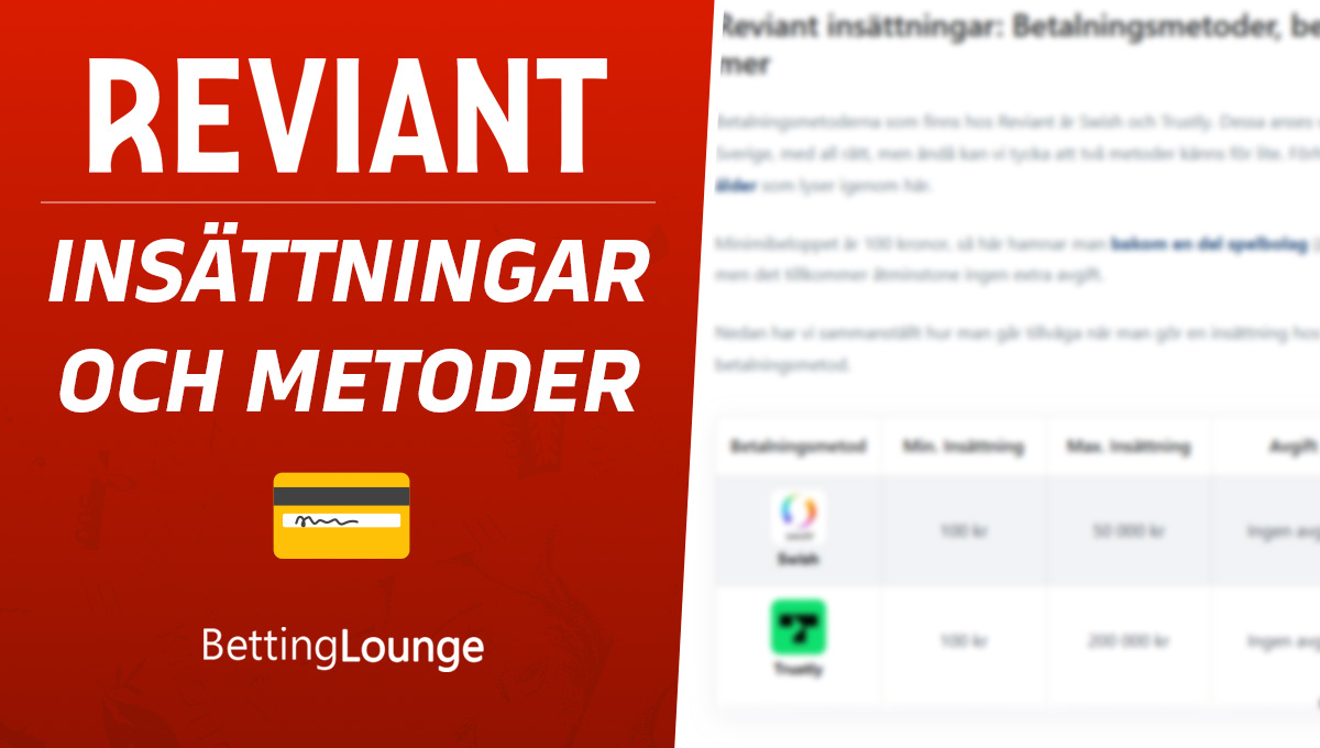Reviant insättningar