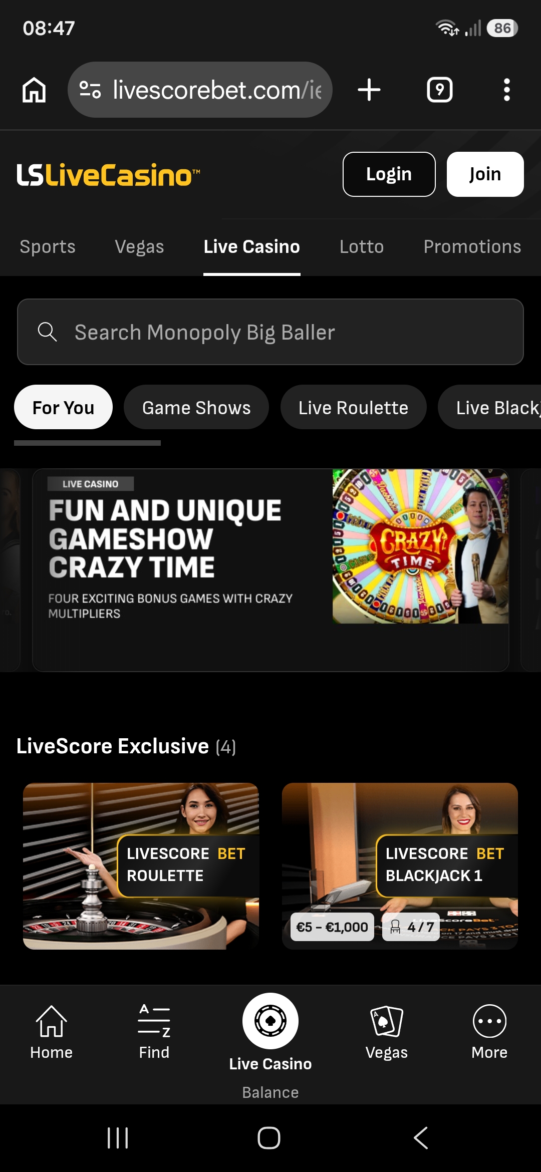 LiveScore Bet Casino