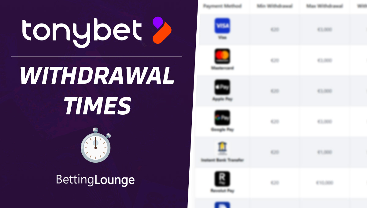 TonyBet Ireland withdrawals