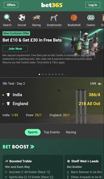 bet365 app homepage