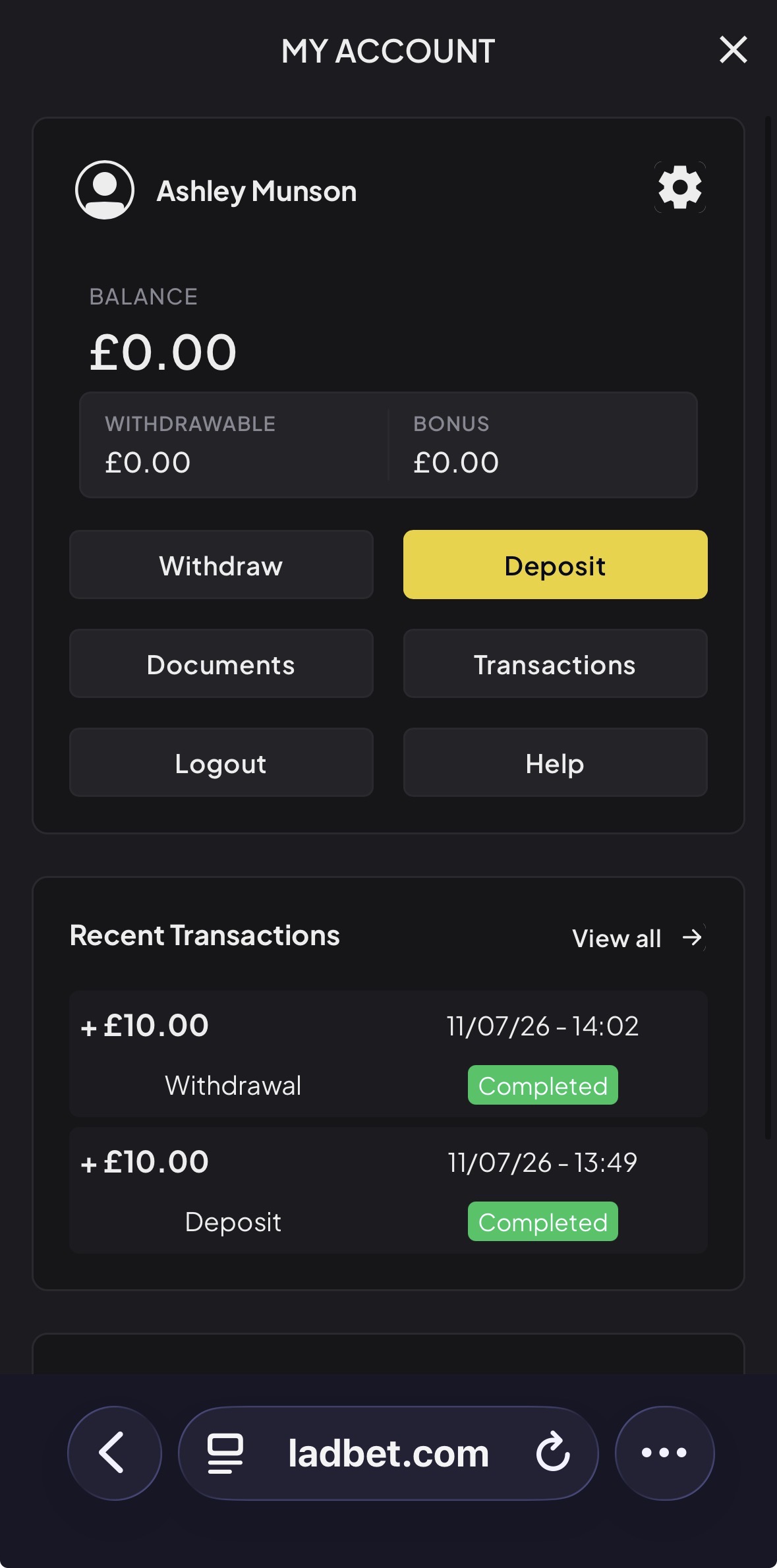 Lad Bet Withdraw 4