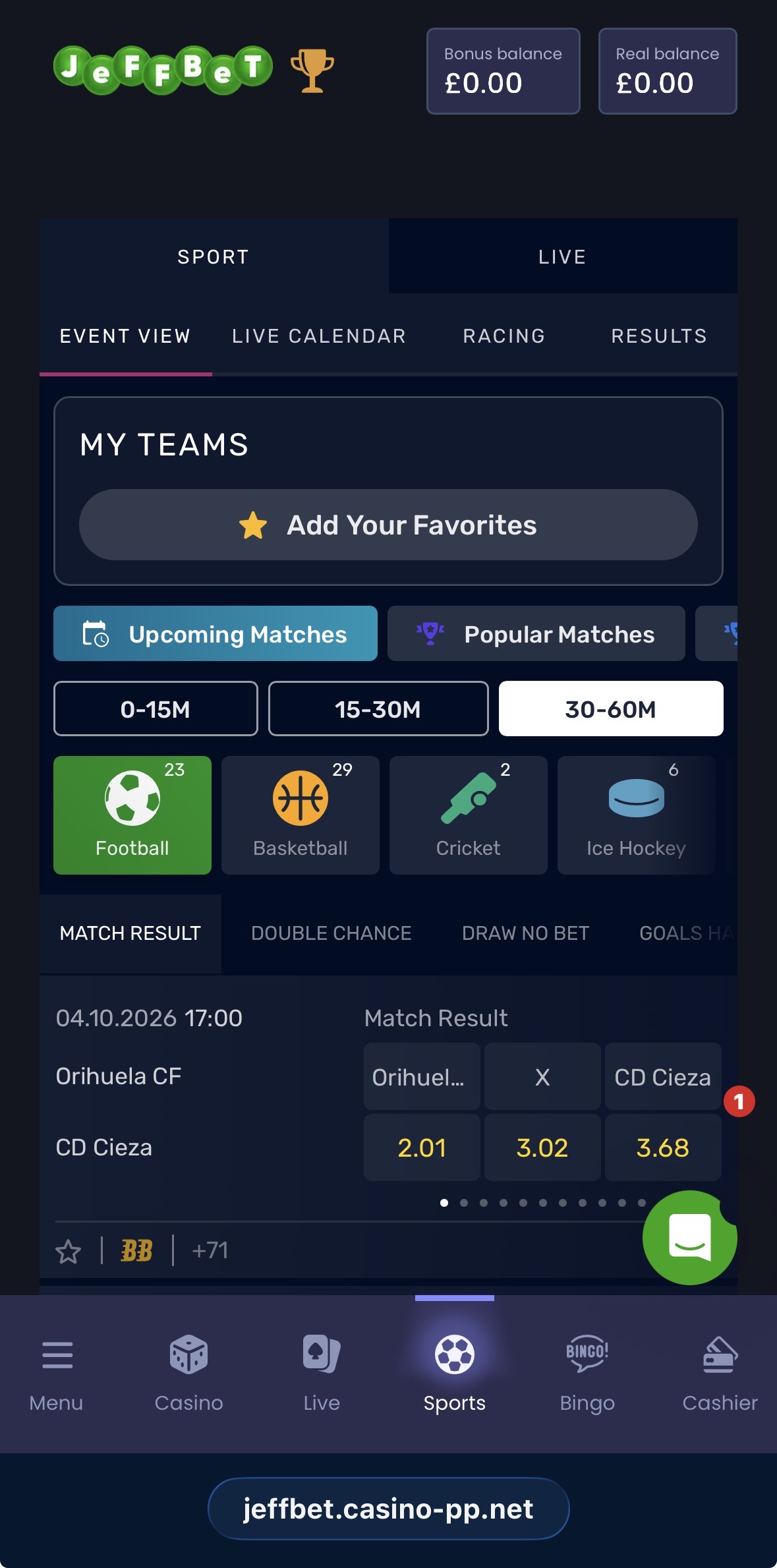 Jeffbet Sportsbook 1