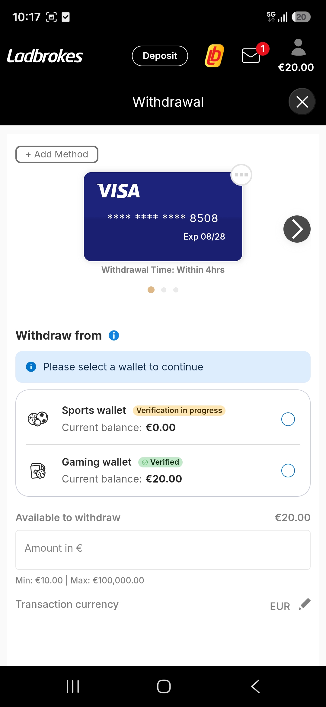 Ladbrokes withdrawal 3