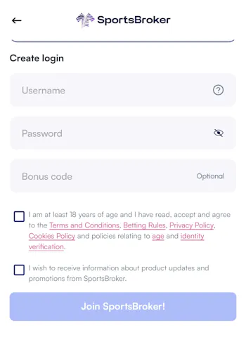 SportsBroker Registration 3