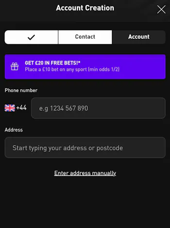LiveScore Bet Registration 3