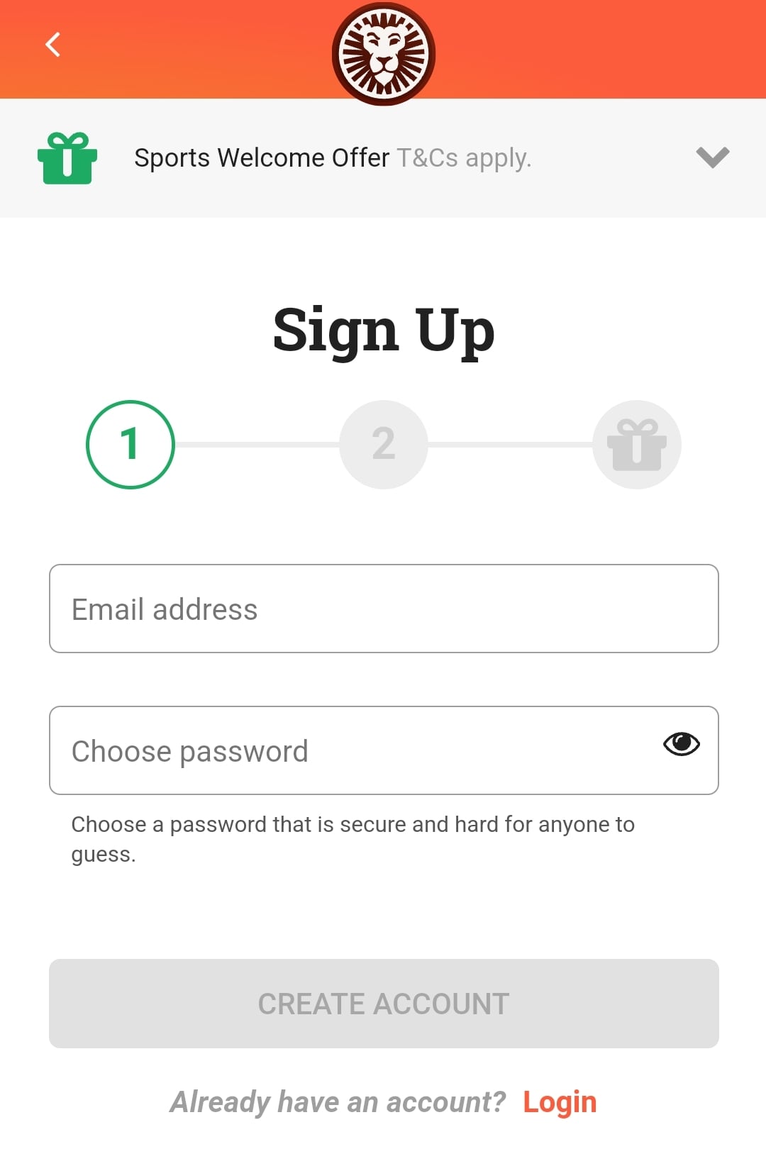 LeoVegas Registration 1 