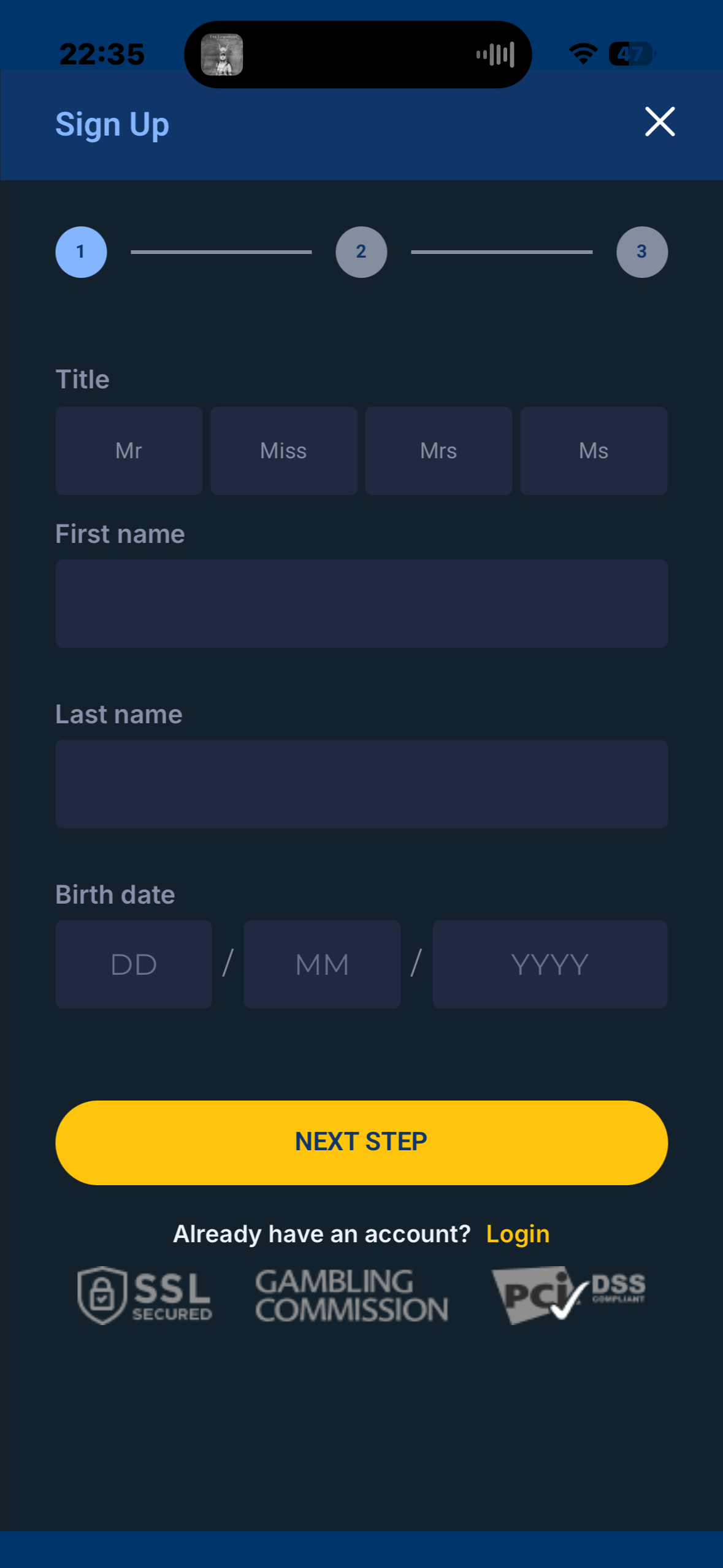 PlayWins App Sign Up 2