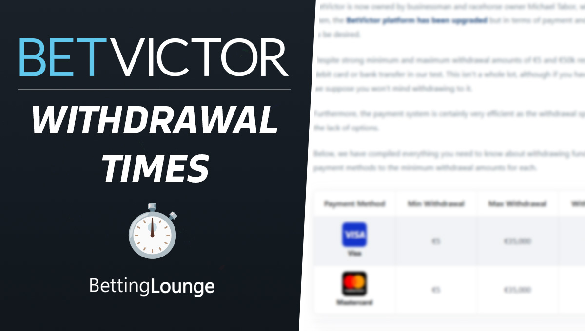 BetVictor withdrawals Ireland