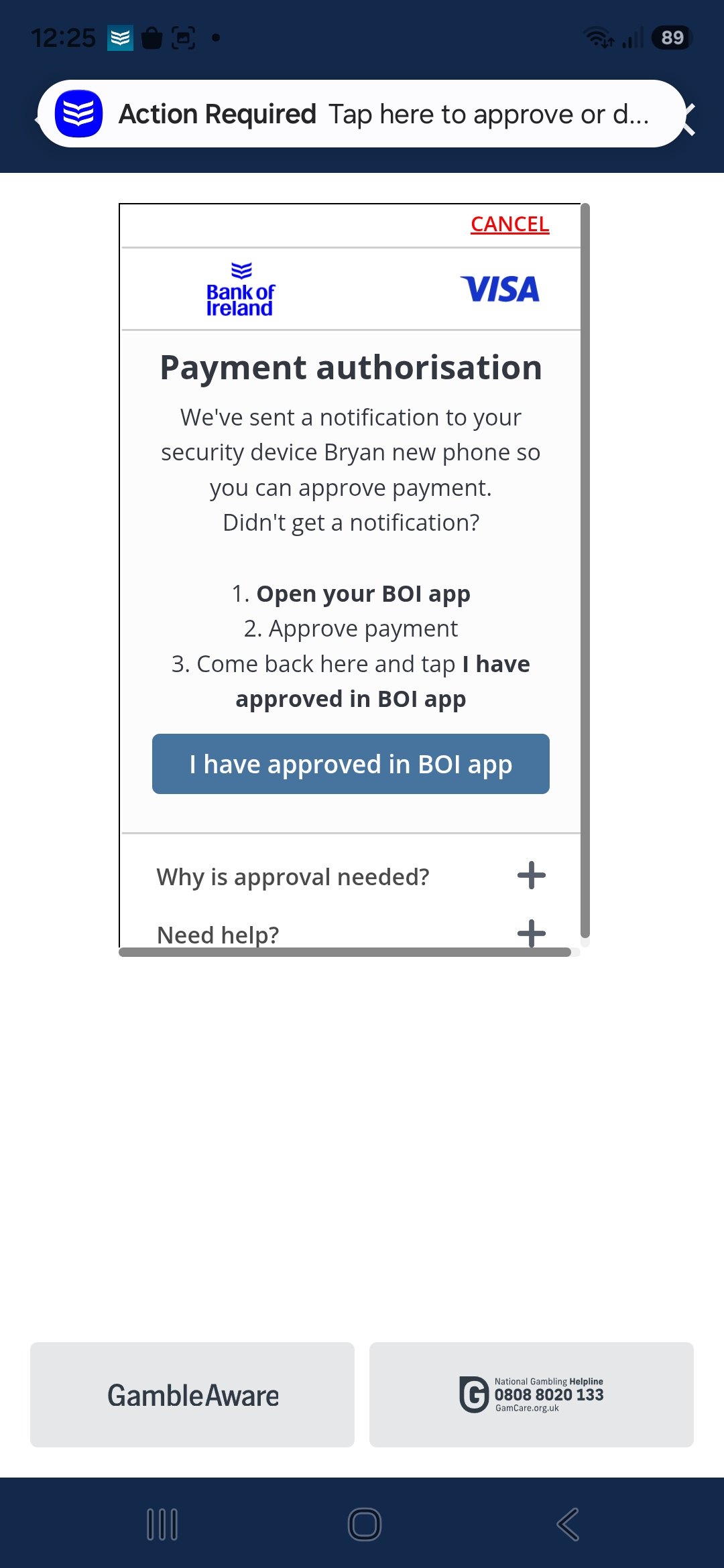 Star Sports deposit 3D secure