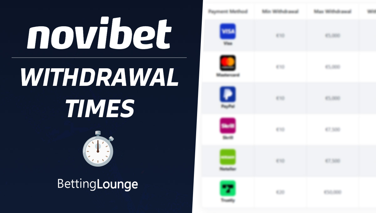 Novibet withdrawal time Ireland