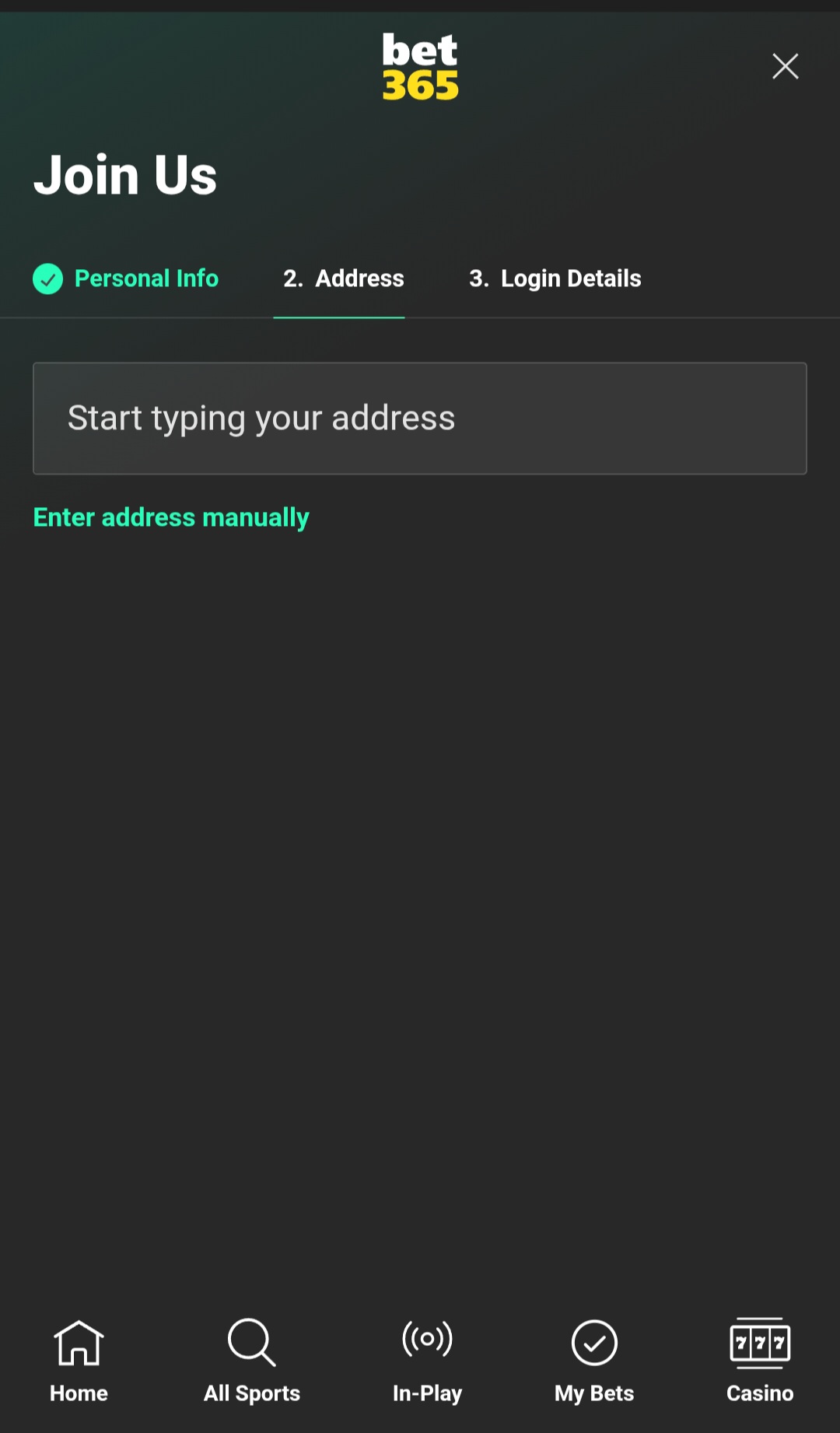 Enter your address