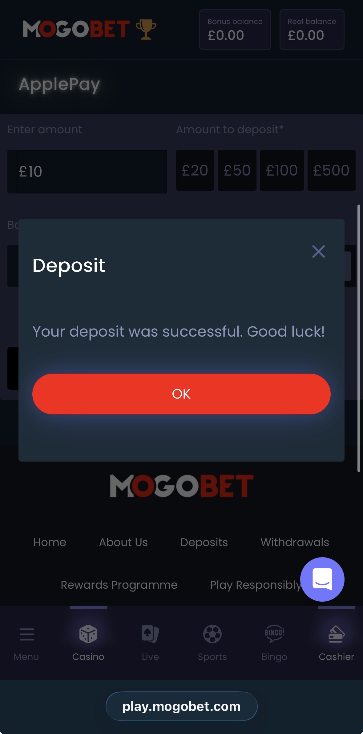 MogoBet Deposit 6