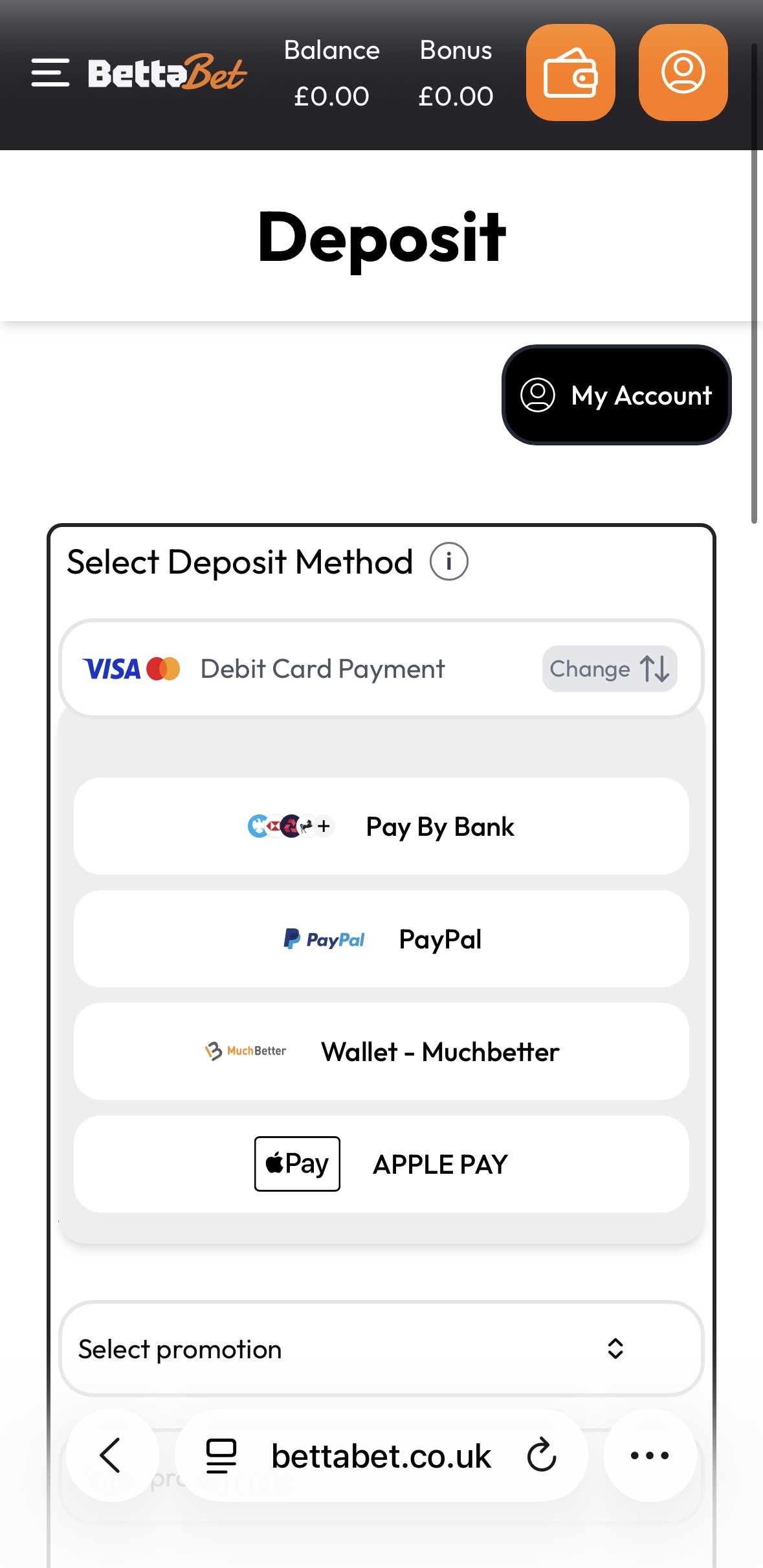 Betta Bet Deposit 2