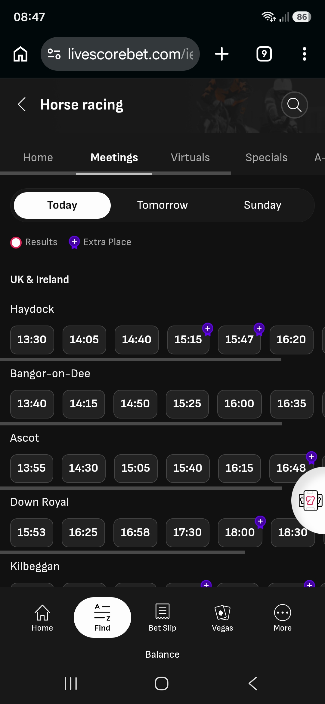 LiveScoreBet Racing

