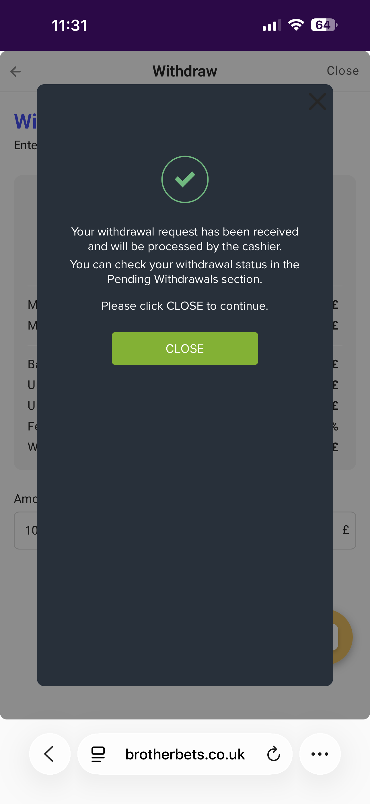 BrotherBets Withdraw 2