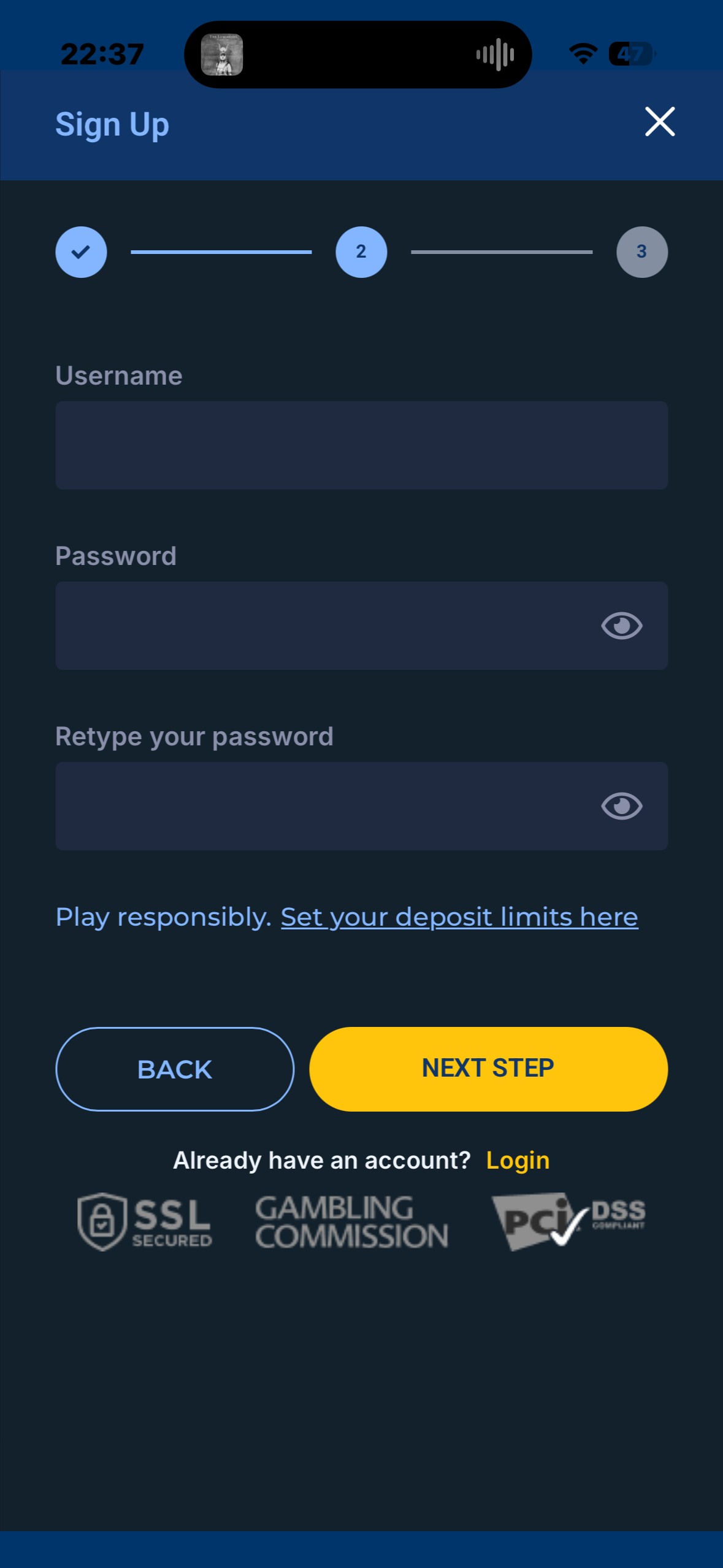 PlayWins App Sign Up 3