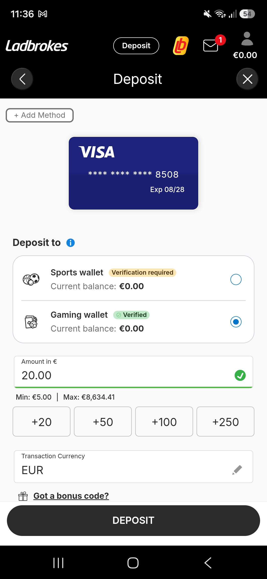 ladbrokes deposit 4