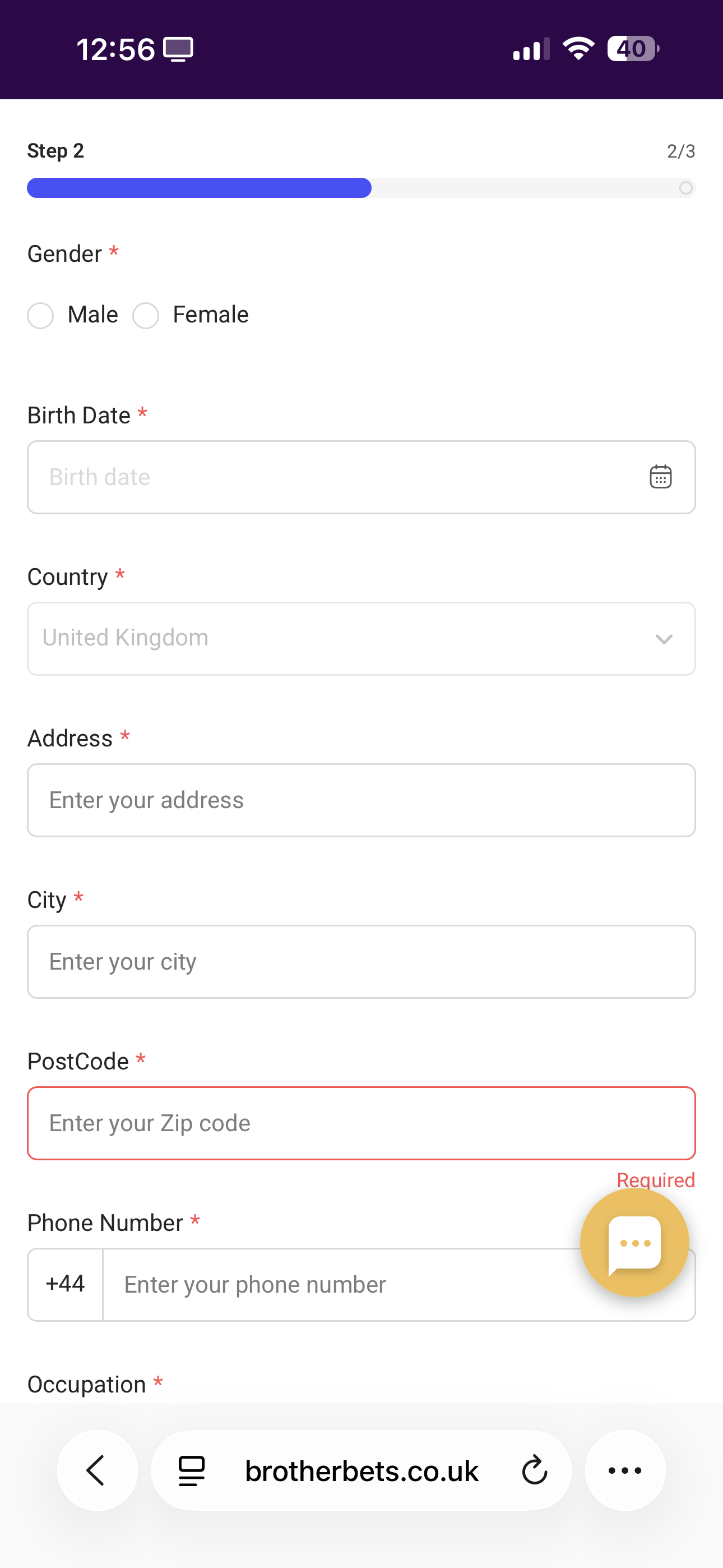 BrotherBets Sign Up 2