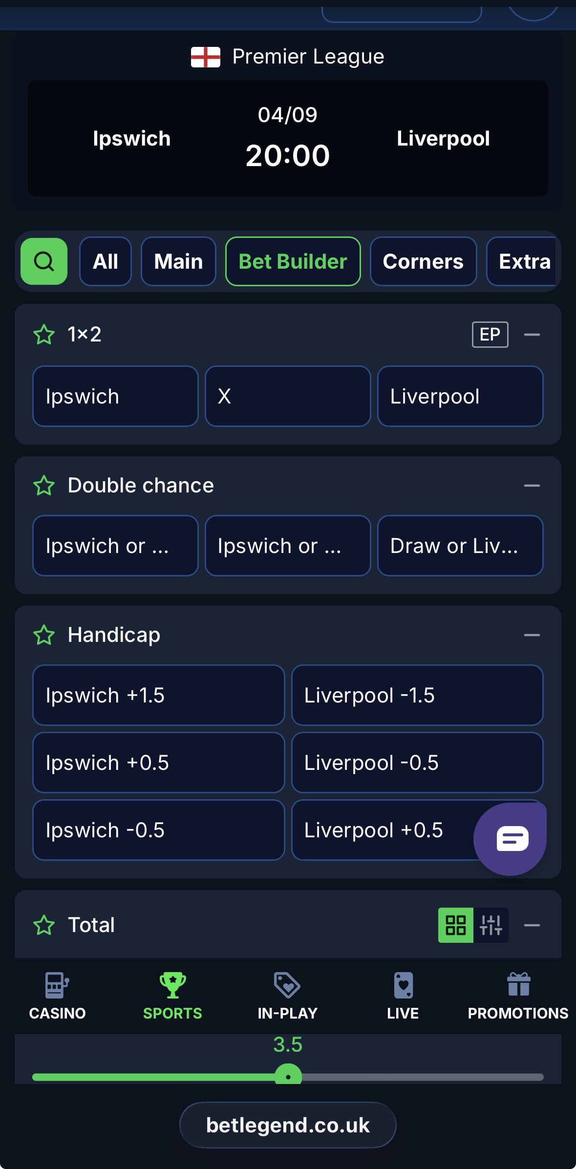 BetLegend Sports Football