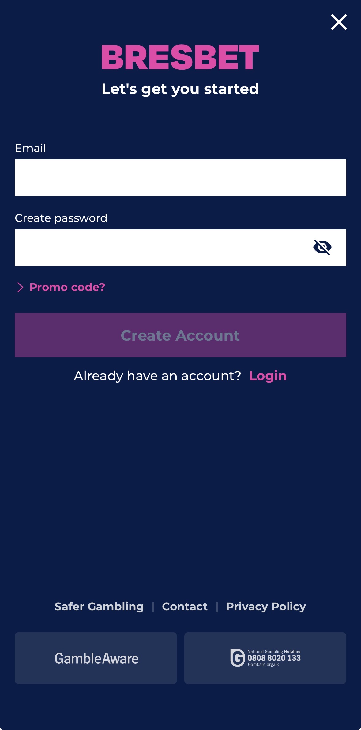 BresBet App Registration 2
