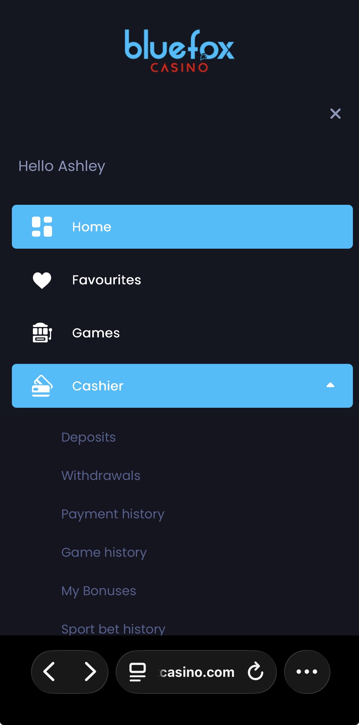 Bluefox Sports Withdraw 2
