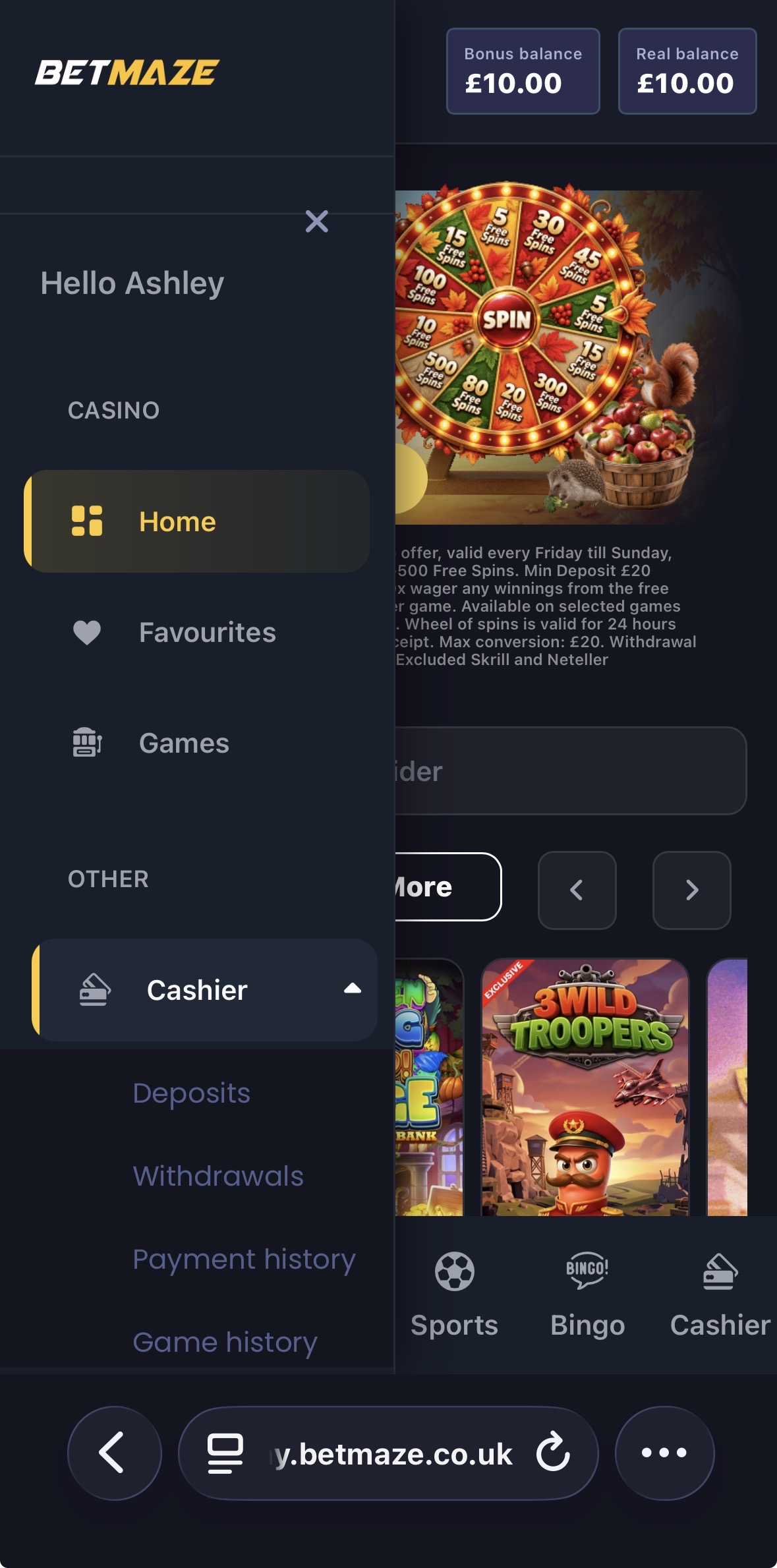 BetMaze Withdraw 2