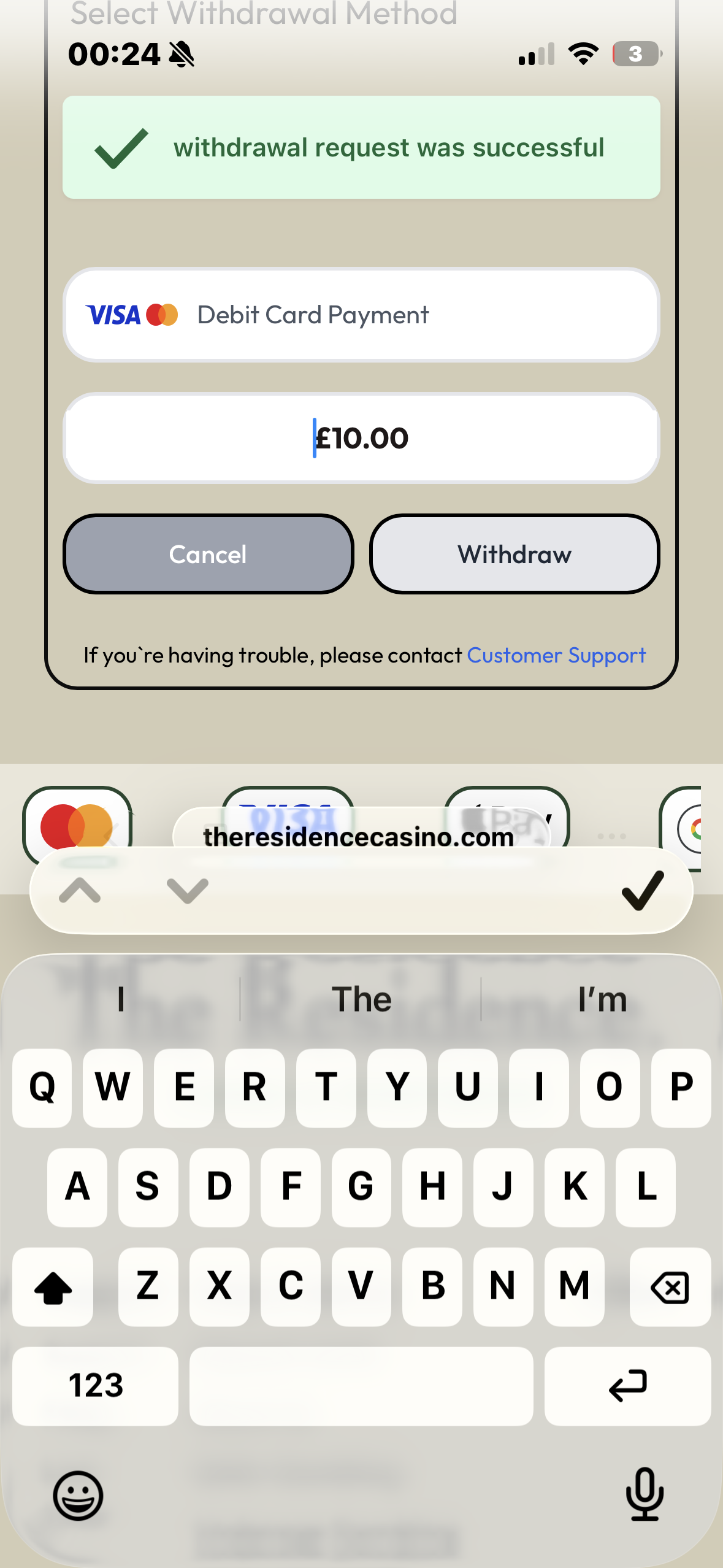 The Residence Casino & Sportsbook Withdraw 4