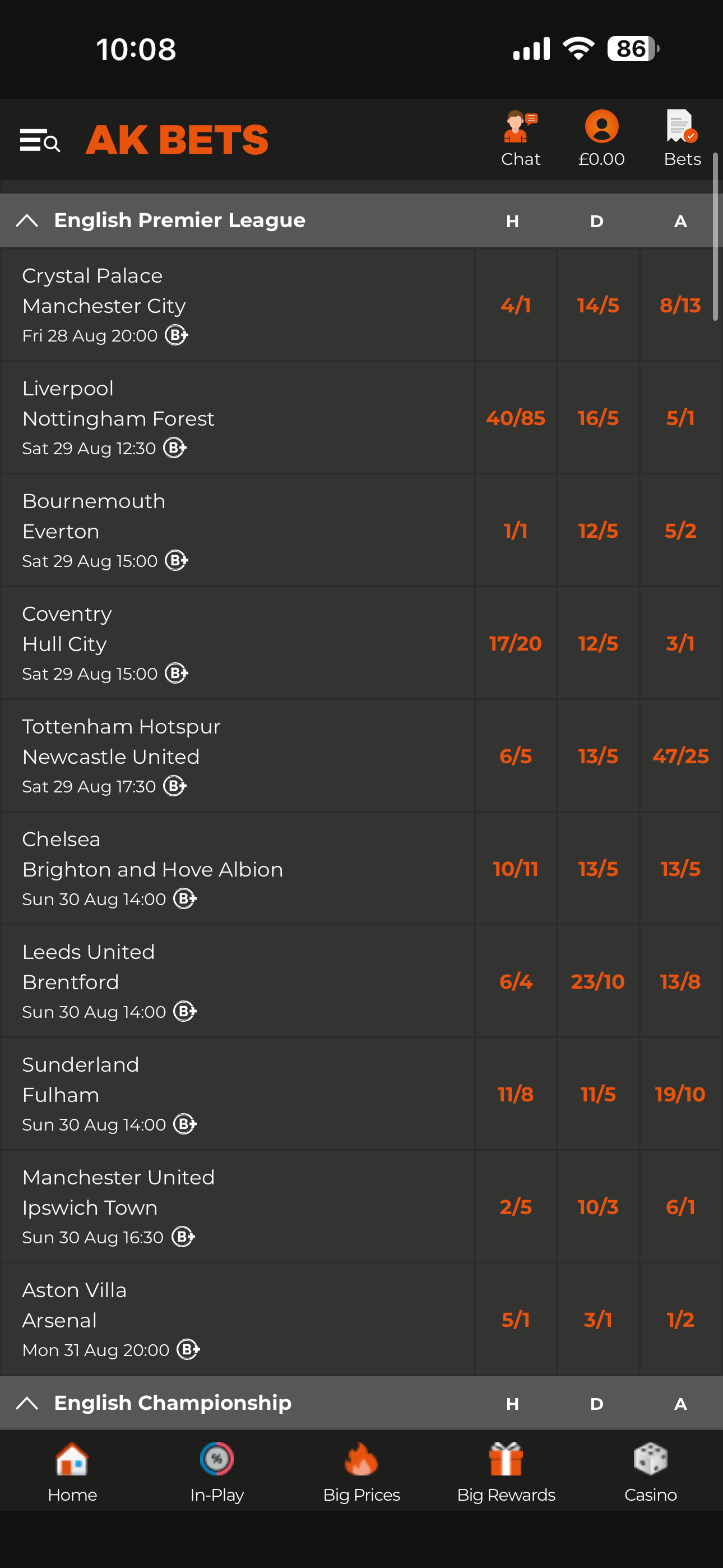 AK Bets Premier League
