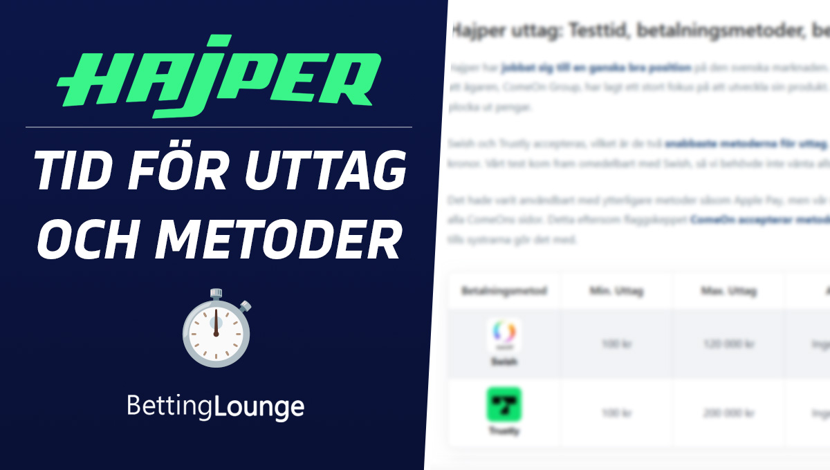 Hajper uttagstid