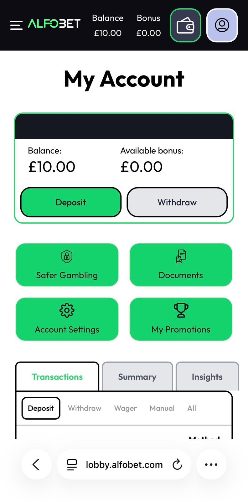 Alfobet Withdraw 3